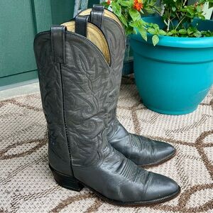 DAN POST Cowboy Boots Men’s 9D gray/ blue mid calf